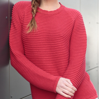 Out Of Ireland Red Round Collar Sweater