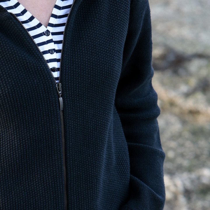 Cardigan à Capuche Zippé Marine Out Of Ireland