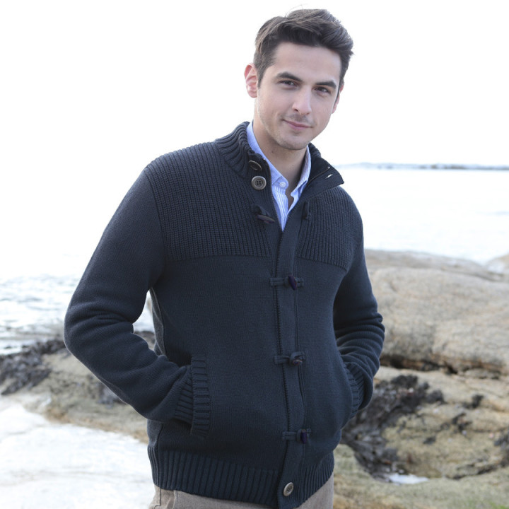 Out Of Ireland Zipped Navy Cardigan
