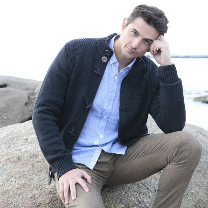 Out Of Ireland Zipped Navy Cardigan