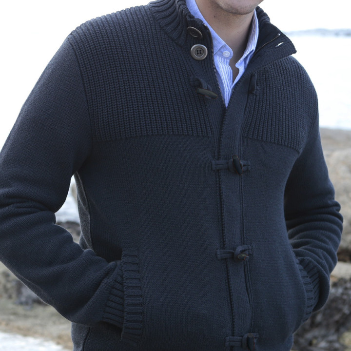 Out Of Ireland Zipped Navy Cardigan