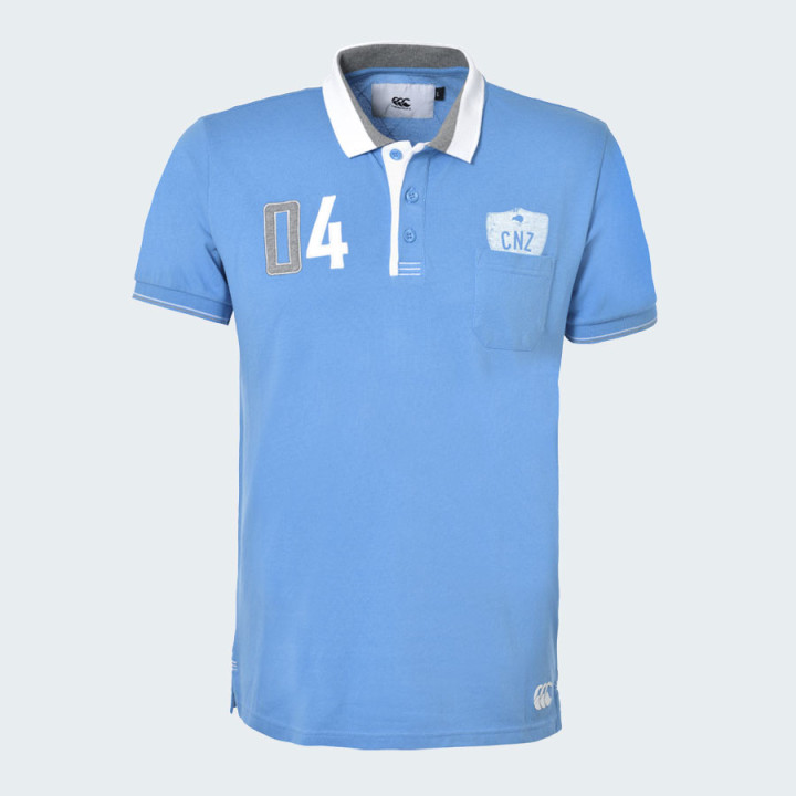 Canterbury Blue Short Sleeve Polo Nokomai