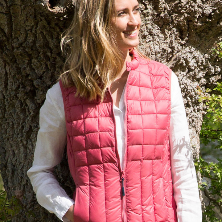 Doudoune Sans Manches Fuchsia Mousqueton