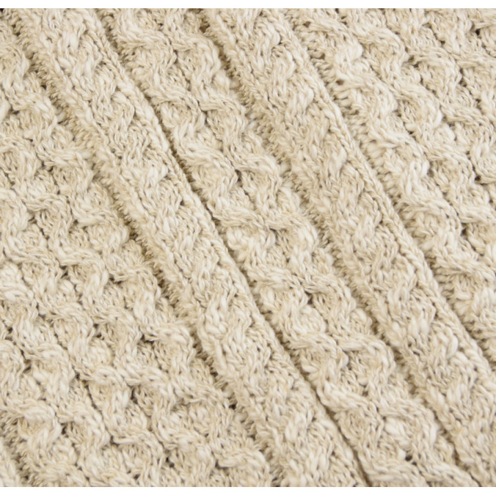 The Original Aran Company Beige Cotton and Linen Irish Pullover