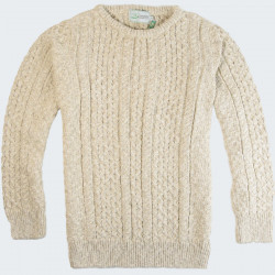Pull Irlandais Beige Coton et Lin The Original Aran Company