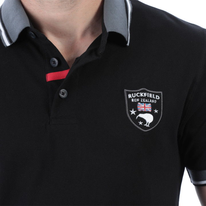 Ruckfield Piqué Cotton Black New Zealand Polo