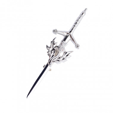 Silver Thistle Kilt Pin