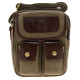 Aran Woollen Mills Leather and Tweed Bag with 2 Front Pockets