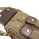 Sacoche Cuir et Toile 2 Poches Avant Aran Woollen Mills