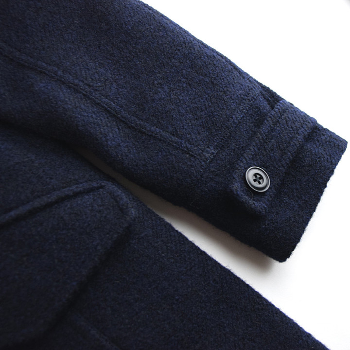Manteau laine bouclee marine out of ireland