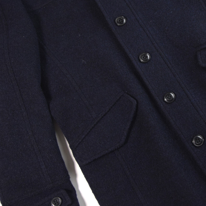 Manteau laine bouclee marine out of ireland