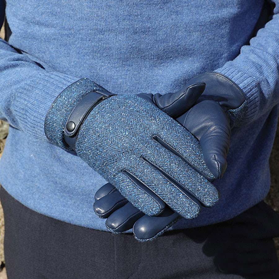 Aran Woollen Mills Men Blue Tweed 