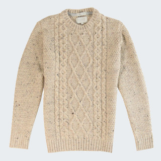 Peregrine Heather Beige Twisted Round Neck Sweater