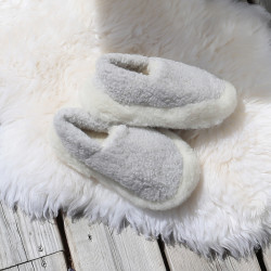 Chaussons Sibérian Laine Gris Clair Alwero