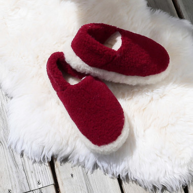 Chaussons siberian laine rouge