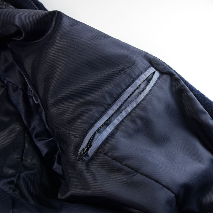 Manteau laine bouclee marine out of ireland