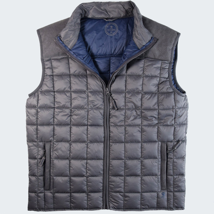 Doudoune sans manches homme marron glace mousqueton