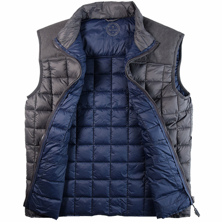 Doudoune sans manches homme marron glace mousqueton