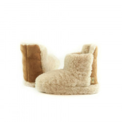 Chaussons Boots Laine Beige Alwero