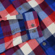 Out Of Ireland Navy and Red Damier Flannel Shirt