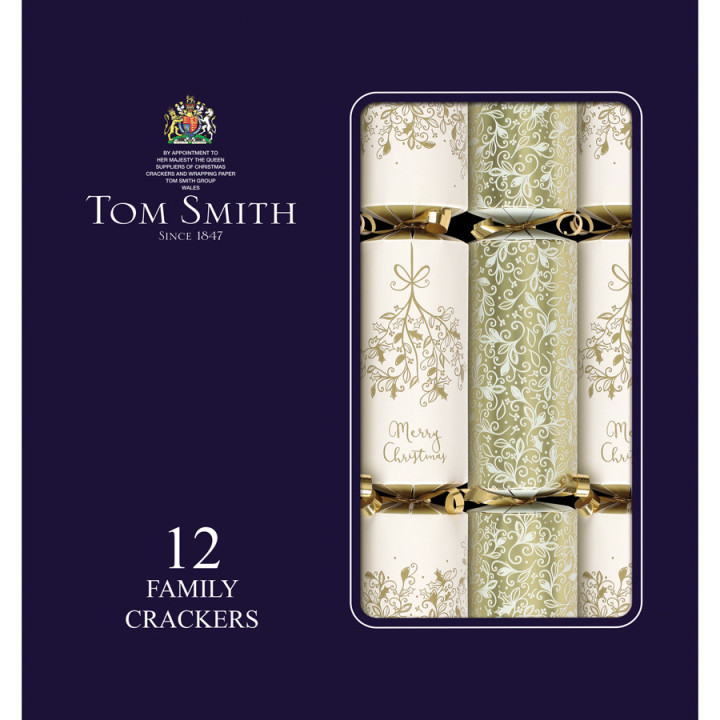 Party Crackers Cream & Gold Family x12