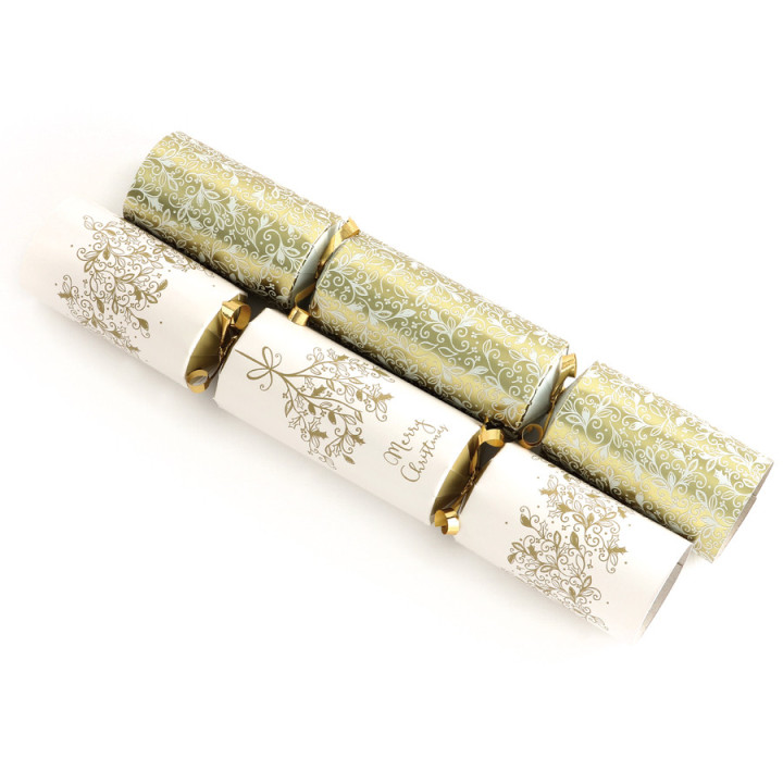 Party Crackers Cream & Gold Family x12