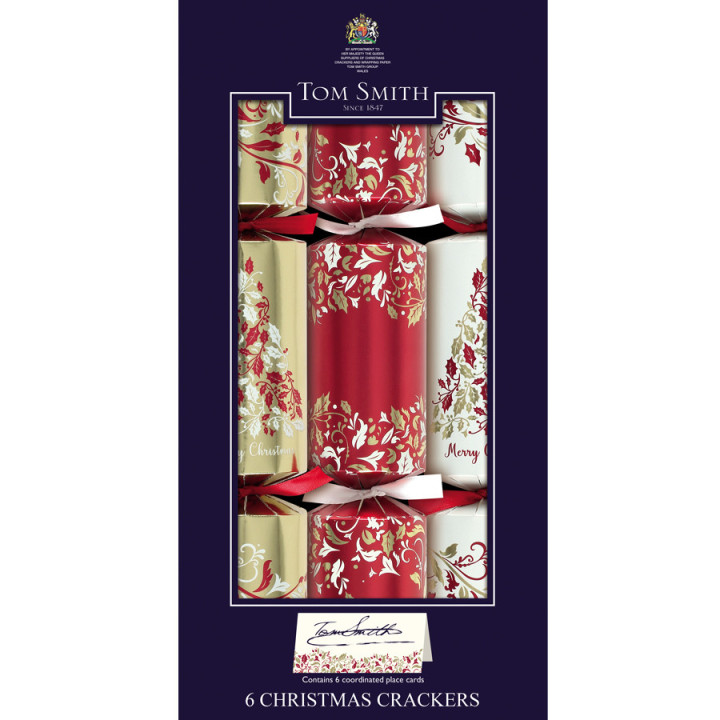 Tom Smith Red & Gold Party Crackers x 6