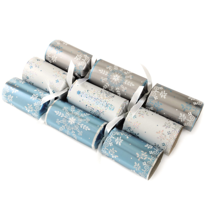 Tom Smith Silver & White Party Crackers x 6