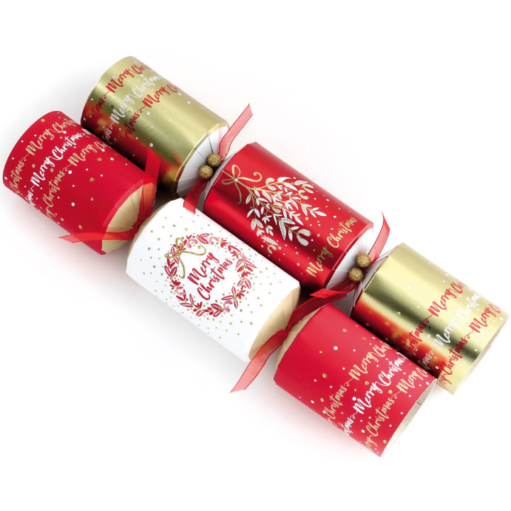 Party Crackers Rouge & Or Premium Tom Smith x 6