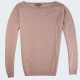 Best Yarn Collar Boat Long Sleeves Pink Sweater