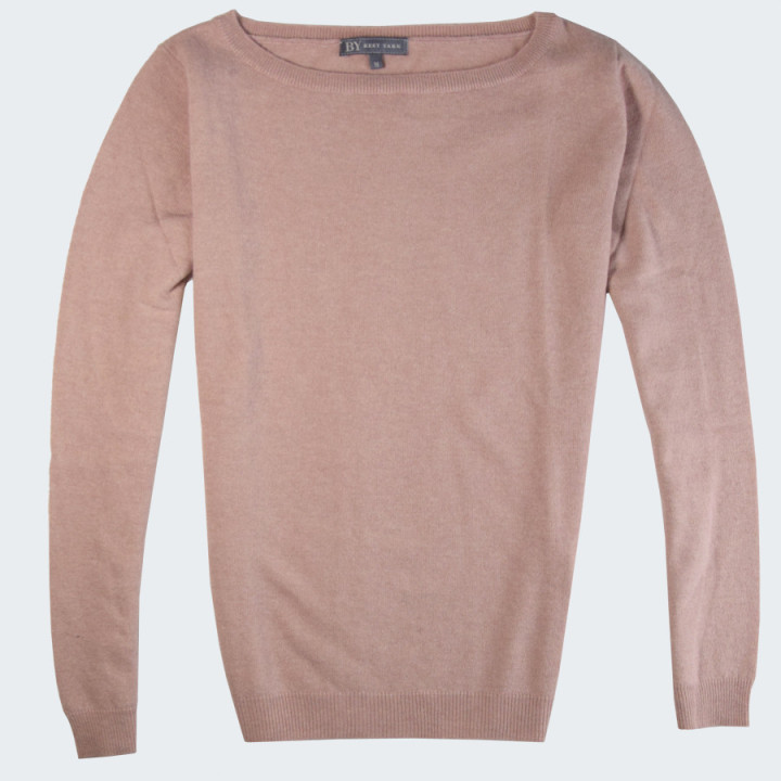 Pull Rose Col Bateau Manches Longues Best Yarn