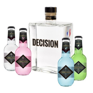 BOX MIXOLOGIE VODKA DECISION 0,70L + 4 ORIGINAL TONIC 0,25L