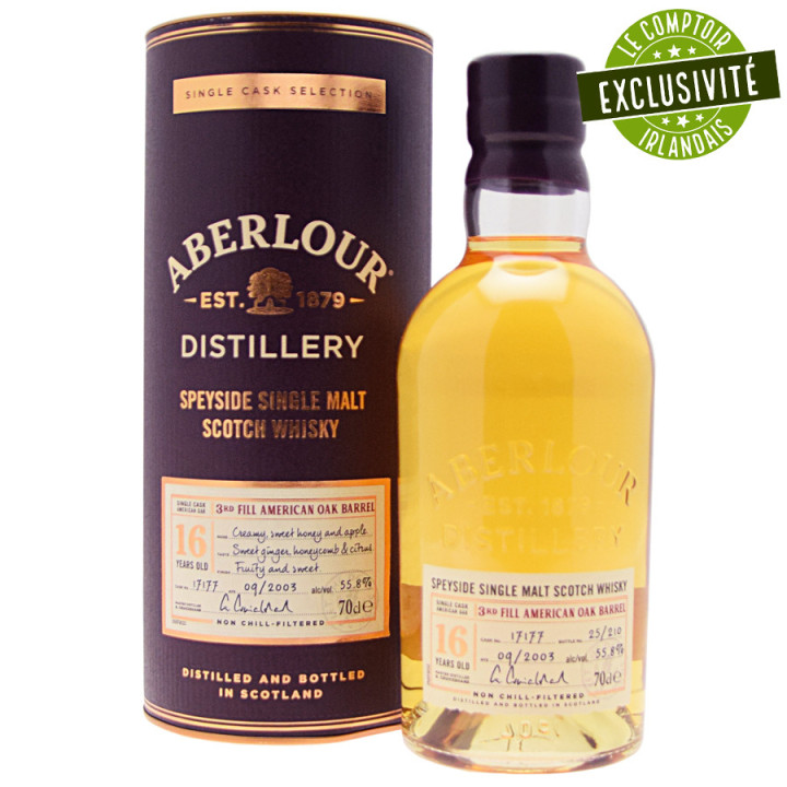 Aberlour 16 Years Old 3rd Fill American Oak Barrel 70cl 55.8°