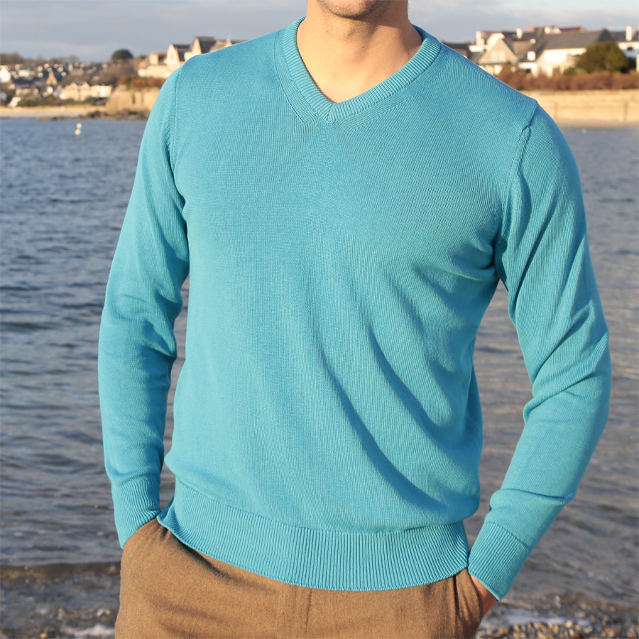 Out Of ireland Blue V-Neck Sweater 