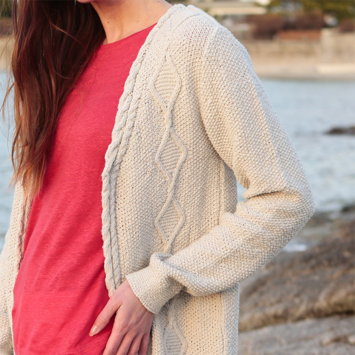 Cardigan Beige Coton Recyclé Out of Ireland