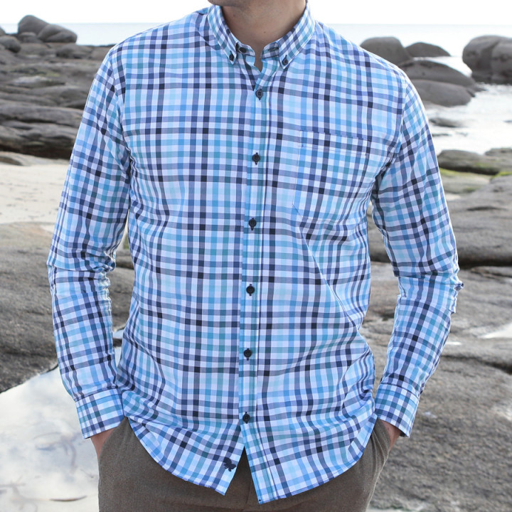 Chemise Vichy Colorée Bleu et Turquoise Out Of Ireland