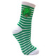 Striped Socks with Green Sequins Clover