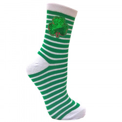 Striped Socks with Green Sequin Clover