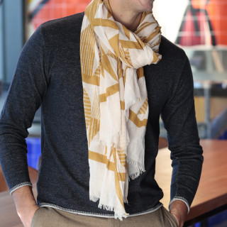 Out of Ireland Yellow Graphic Patterns Scarf