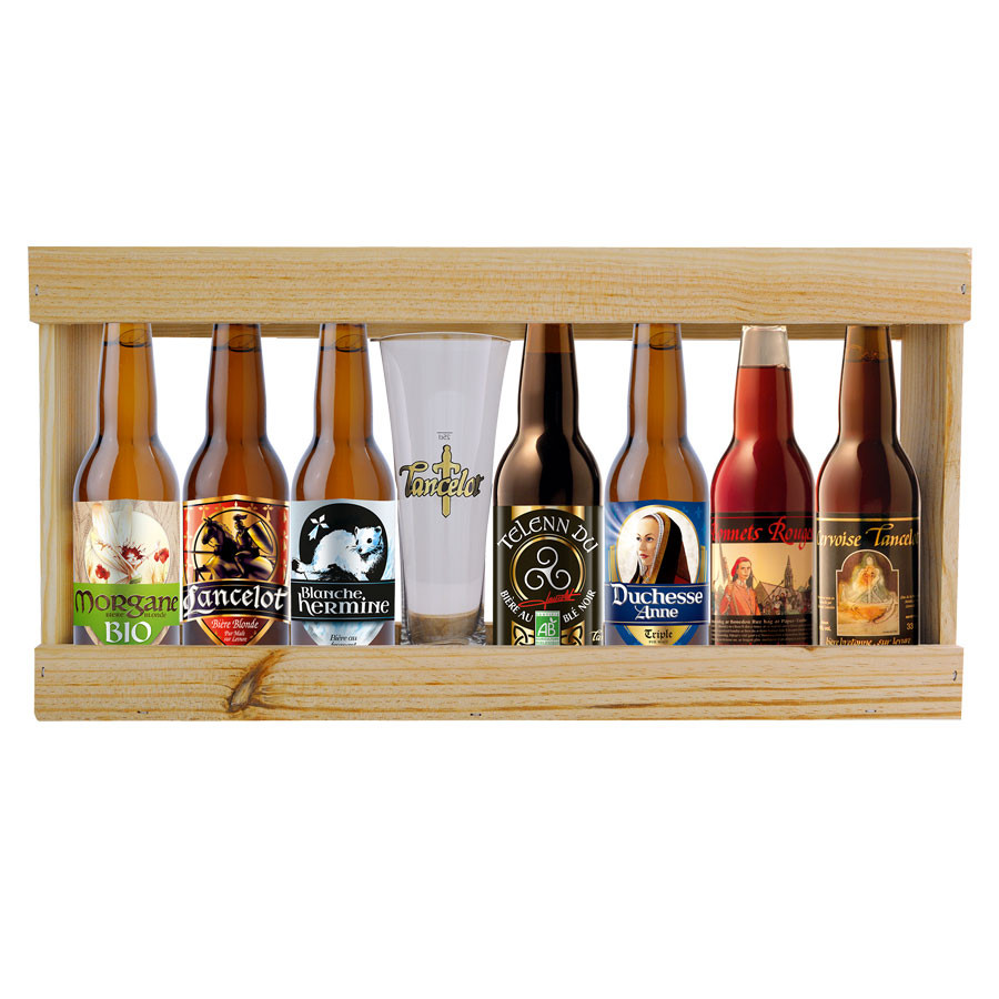 COFFRET CADEAU : 1 verre + 4 bières 33 cl : Noël, blonde, ambrée, blanche