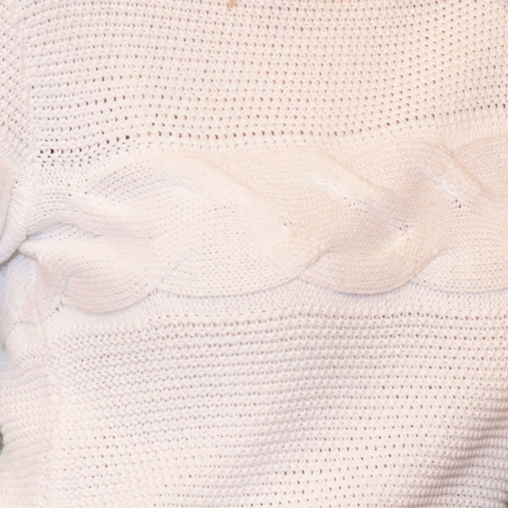 Out Of Ireland White Horizontal Twist Sweater
