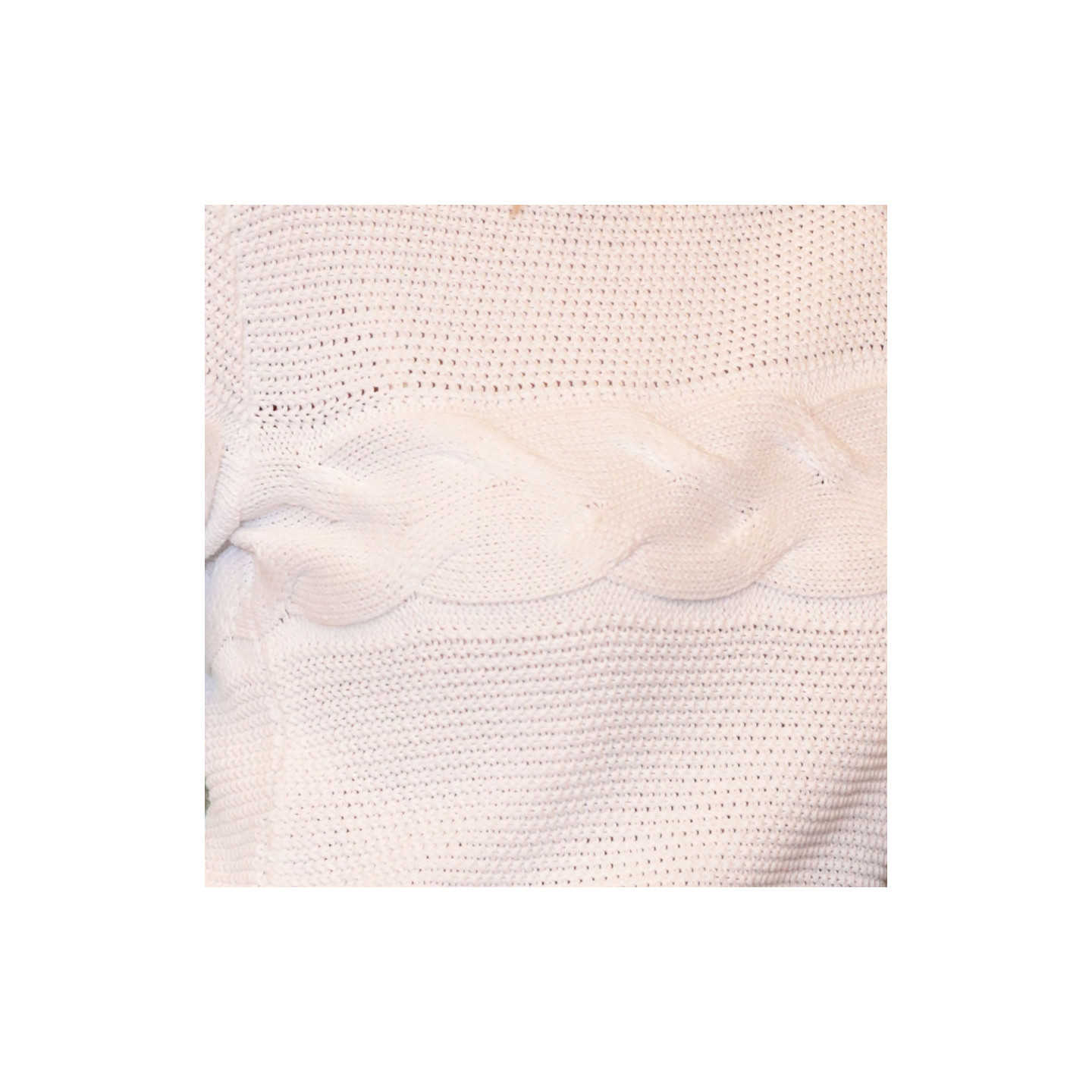 Out Of Ireland White Horizontal Twist Sweater