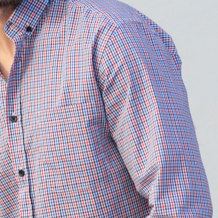 Chemise Vichy Marine Bleu et Rouge Out Of Ireland