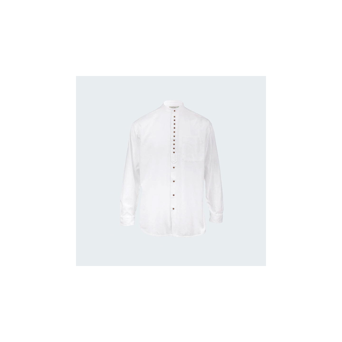 Chemise Blanche Coton Irlandais Col Officier Emerald Isle Weaving