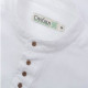 Emerald Isle Weaving White Irish Cotton Shirt Officer Collar