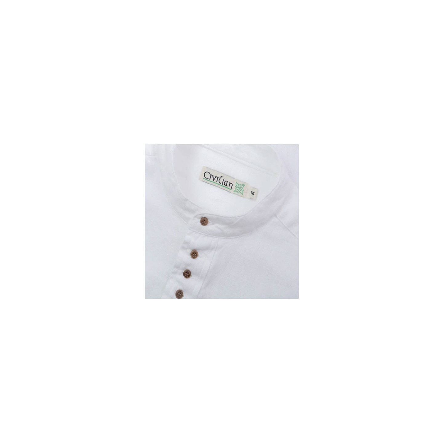 Chemise Blanche Coton Irlandais Col Officier Emerald Isle Weaving