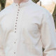 Chemise Ecrue Coton Irlandais Col Officier Emerald Isle Weaving