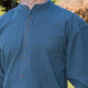 Chemise Bleu Encre Coton Irlandais Col Officier Emerald Isle Weaving