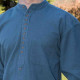 Emerald Isle Weaving Ink Blue Irish Cotton Shirt Officer Collar