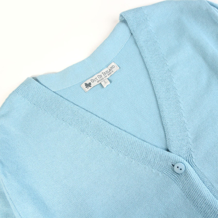 Cardigan Boutonné Coton Bleu Menthe Out Of Ireland